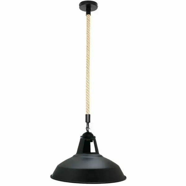 12" Industrial Barn Pendant Lights Hanging Rope Fixtures E26~1149 - Image 3