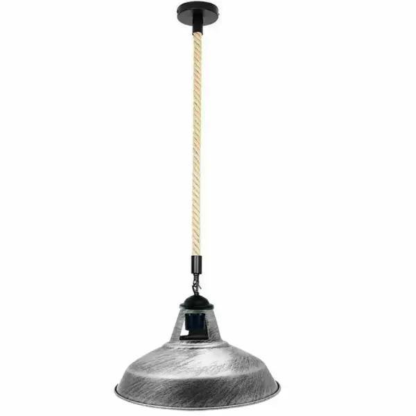 12" Industrial Barn Pendant Lights Hanging Rope Fixtures E26~1149 - Image 10