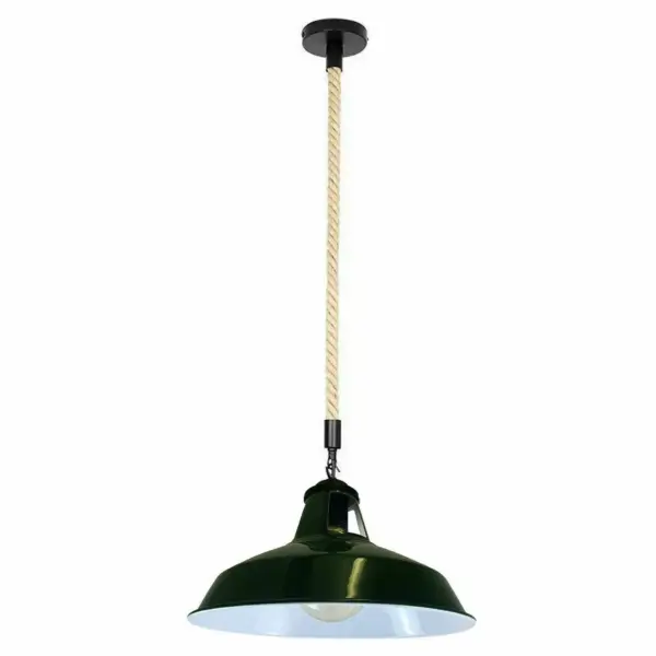 12" Industrial Barn Pendant Lights Hanging Rope Fixtures E26~1149 - Image 12