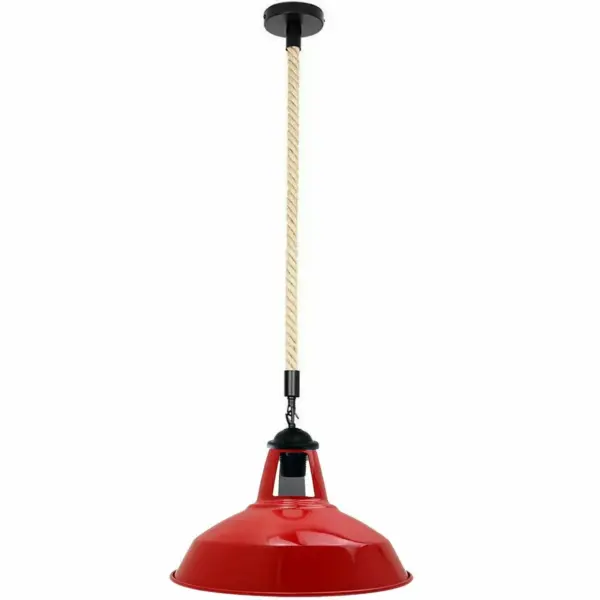 12" Industrial Barn Pendant Lights Hanging Rope Fixtures E26~1149 - Image 15