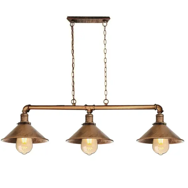Industrial 3 Way Pendant Pipe Light Farmhouse Pipe Lighting Hanging Light Fixtures~1159 - Image 12