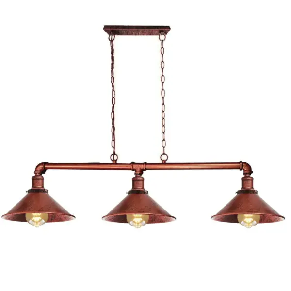 Industrial 3 Way Pendant Pipe Light Farmhouse Pipe Lighting Hanging Light Fixtures~1159 - Image 14