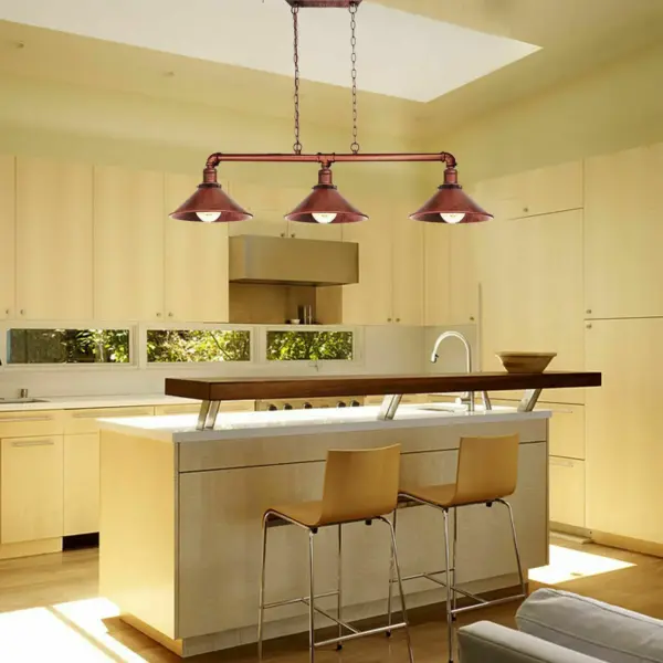 Industrial 3 Way Pendant Pipe Light Farmhouse Pipe Lighting Hanging Light Fixtures~1159 - Image 2