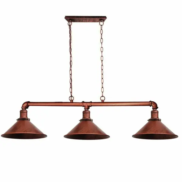 Industrial 3 Way Pendant Pipe Light Farmhouse Pipe Lighting Hanging Light Fixtures~1159 - Image 20