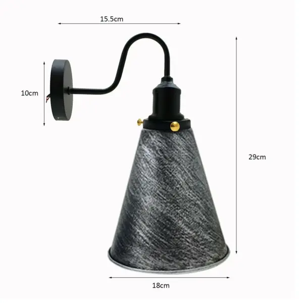 Industrial Wall Sconce Retro Wall Light Cone Lamp Shade E26 Socket Home Farmhouse~1166 - Image 9