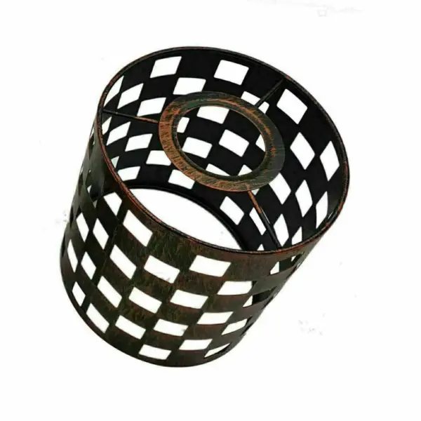 Modern Barrel Cage Square Pattern Lamp Shade ~1148 - Image 7