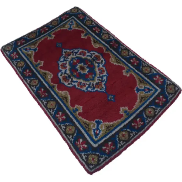 Vintage Bulgarian Rose Woolen Kilim Rug - Image 4
