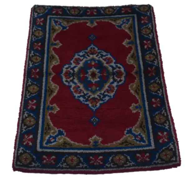Vintage Bulgarian Rose Woolen Kilim Rug - Image 3