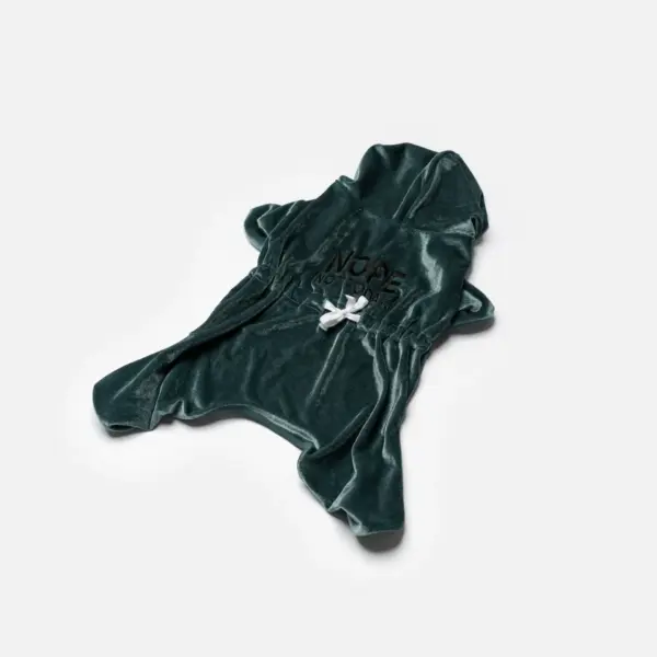 Coco Velour Dog Pajamas Ultra-Soft & Cozy PJs in Teal - Image 2