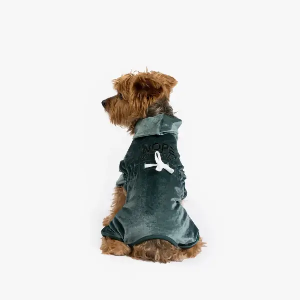 Coco Velour Dog Pajamas Ultra-Soft & Cozy PJs in Teal - Image 5