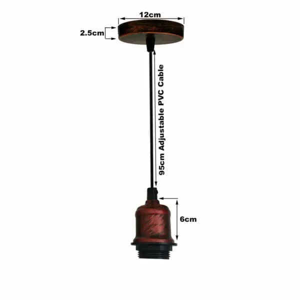 Vintage hanging Pendant light with Socket Lamp Holder~1122 - Image 23