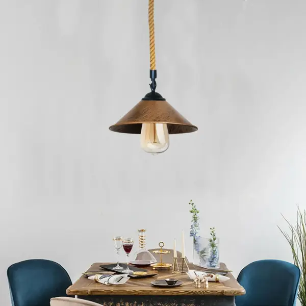 Cone Shade Hanging Rope Lamps ~1114 - Image 10