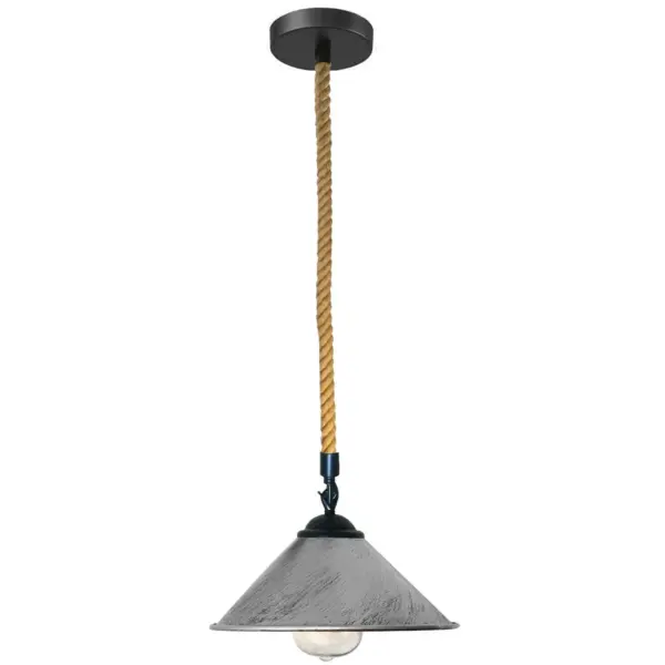 Cone shape Brushed Silver Hemp Rope Lamps~1090 - Image 2
