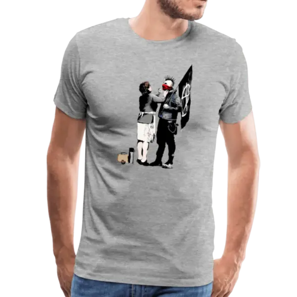 Banksy Anarchist Punk And His Mother Artwork T-Shirt - Image 2