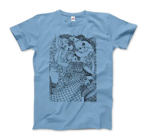 Gustav Klimt The Virgin (Maiden) 1913 Sketch T-Shirt - Image 4