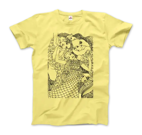 Gustav Klimt The Virgin (Maiden) 1913 Sketch T-Shirt - Image 5