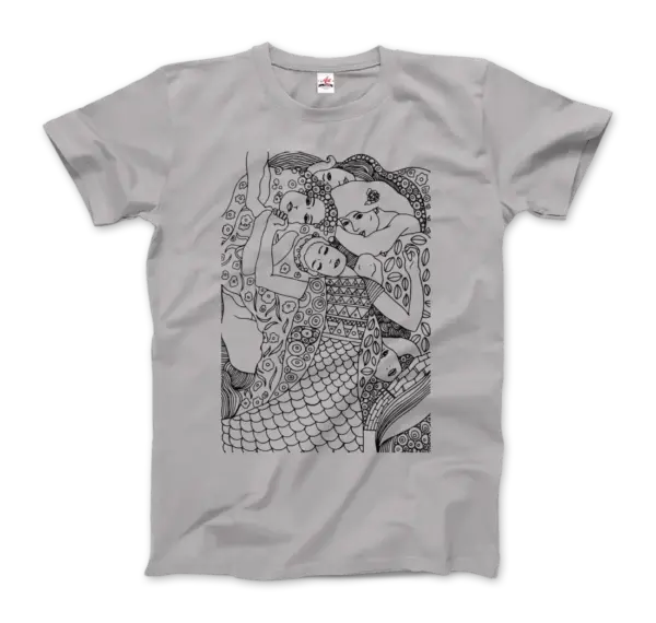 Gustav Klimt The Virgin (Maiden) 1913 Sketch T-Shirt - Image 6
