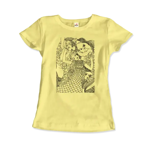 Gustav Klimt The Virgin (Maiden) 1913 Sketch T-Shirt - Image 10