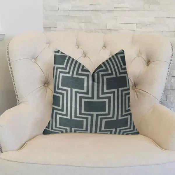Argyle Square Black and White Handmade Luxury Pillow - Image 2
