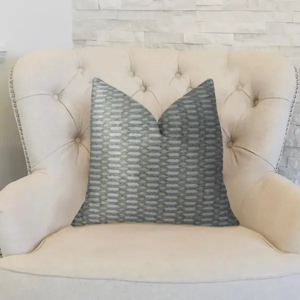 Trivoli Circle Gray and Cream Handmade Luxury Pillow - Image 2