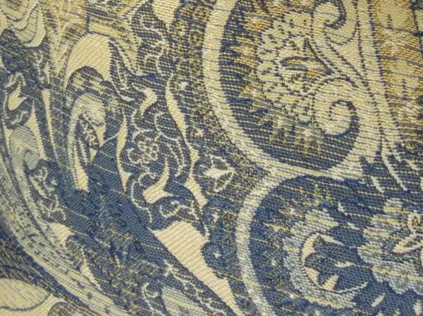 Myrtle Navy Blue and Taupe Handmade Luxury Pillow - Image 3
