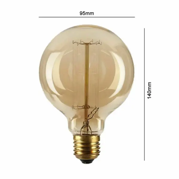 E26 G95 60W Vintage Retro Industrial Filament Dimmable Bulb~1049 - Image 3