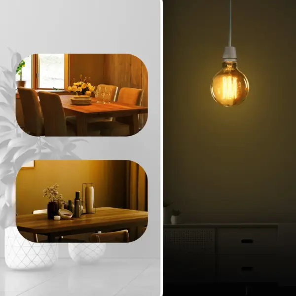 E26 G95 60W Vintage Retro Industrial Filament Dimmable Bulb~1049 - Image 11