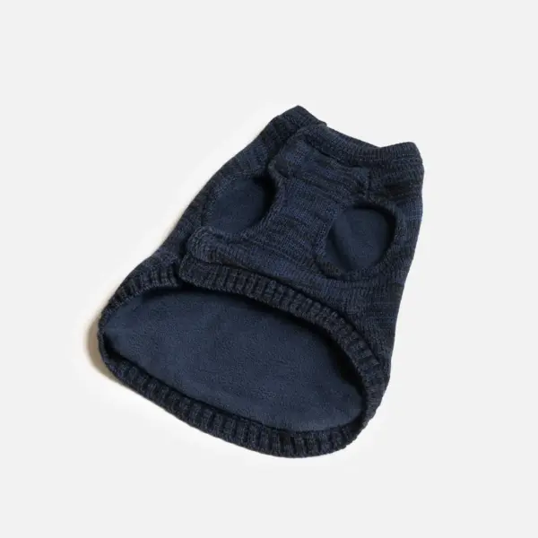 Mia Dog Sweater Cozy Blue Knit Pullover with Poop Bag Dispenser - Image 4