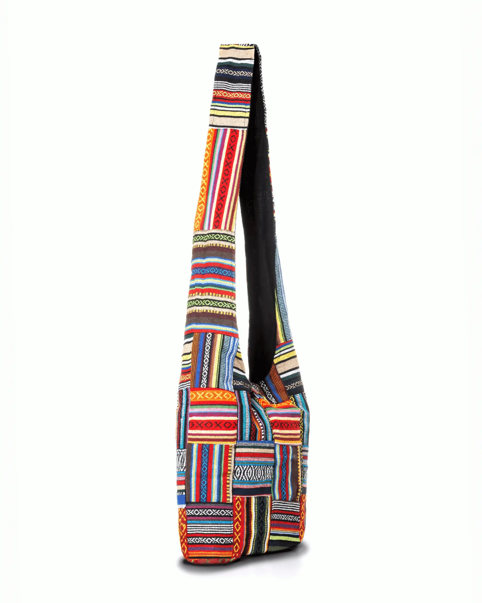 Kathmandu Collection Patchwork Striped Hobo Bag - Image 2