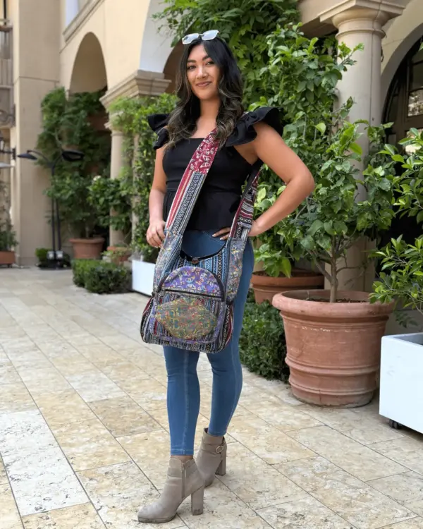 Kathmandu Collection Butterfly Design Hobo Bag - Image 7