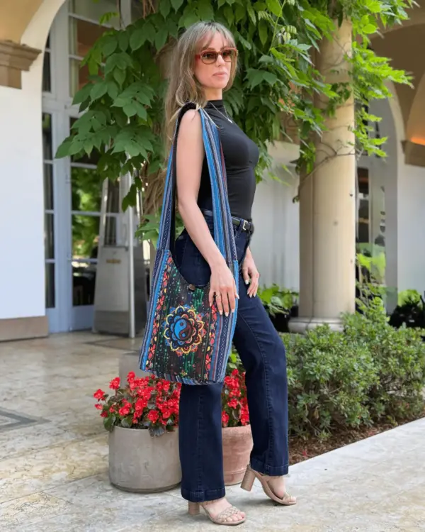 Kathmandu Collection Yin Yang Print Hobo Bag - Image 3