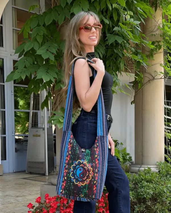 Kathmandu Collection Yin Yang Print Hobo Bag - Image 5