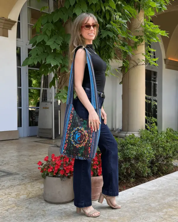 Kathmandu Collection Yin Yang Print Hobo Bag - Image 8