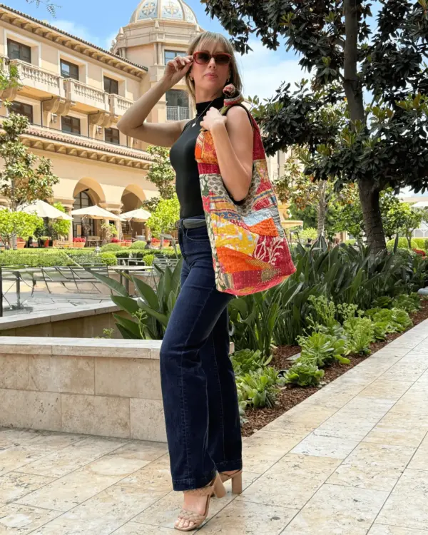 Kathmandu Collection Kantha Patchwork Hobo Bag - Image 7