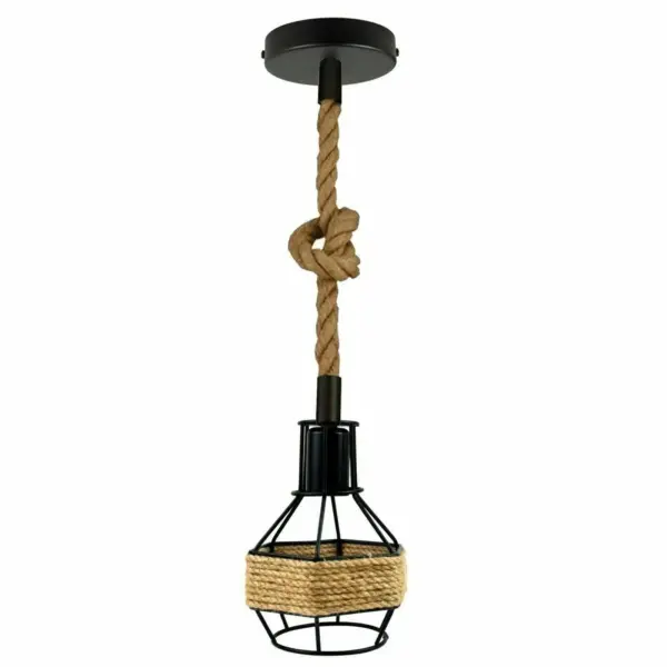 Vintage Hemp rope Hanging Pendant Light~1107 - Image 5