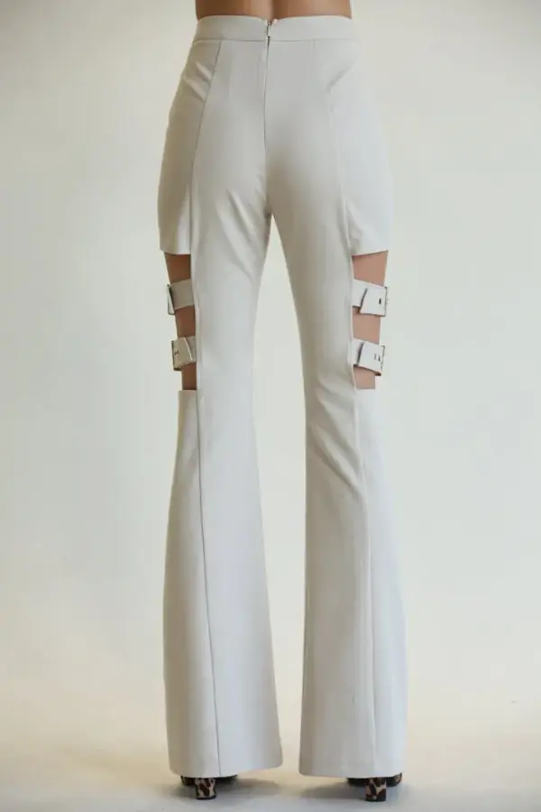 Lola- High Waisted Belted Bell Bottom Pants - Image 5