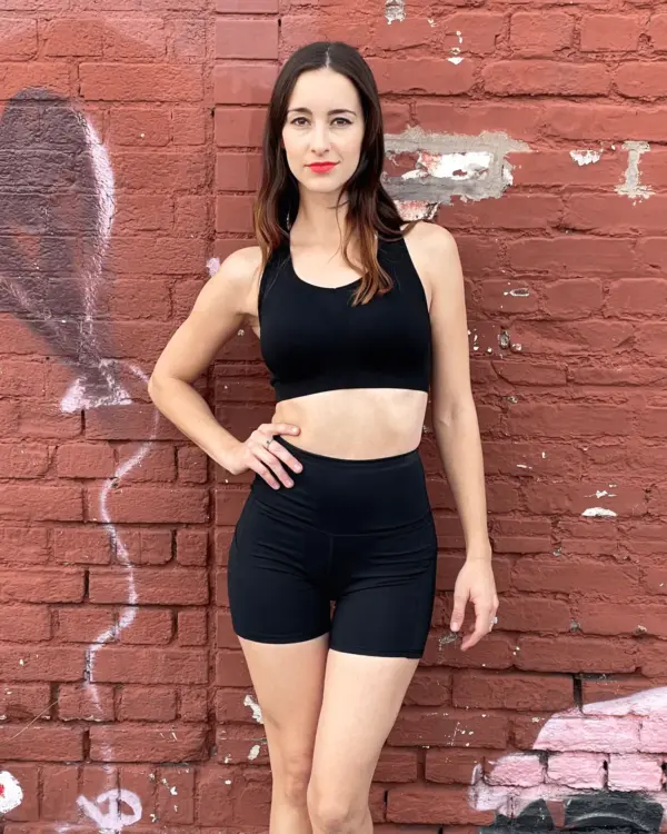 Jolie High-Waisted Athletic Shorts with Hip Pockets - Image 2