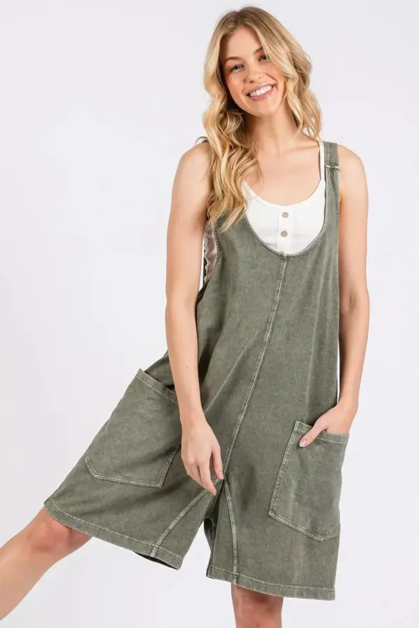 Mittoshop Low Scoop Neck Tank Washed French Terry Romper - Image 4