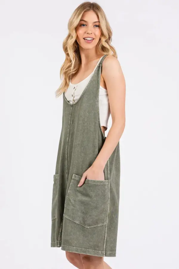 Mittoshop Low Scoop Neck Tank Washed French Terry Romper - Image 5