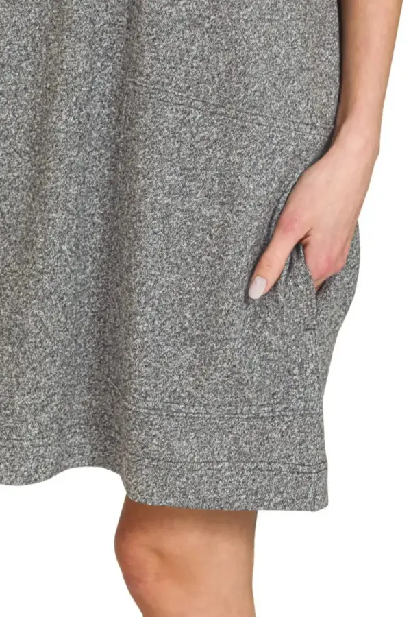 Zenana Soft Melange Hacci T-shirts Dress - Image 4