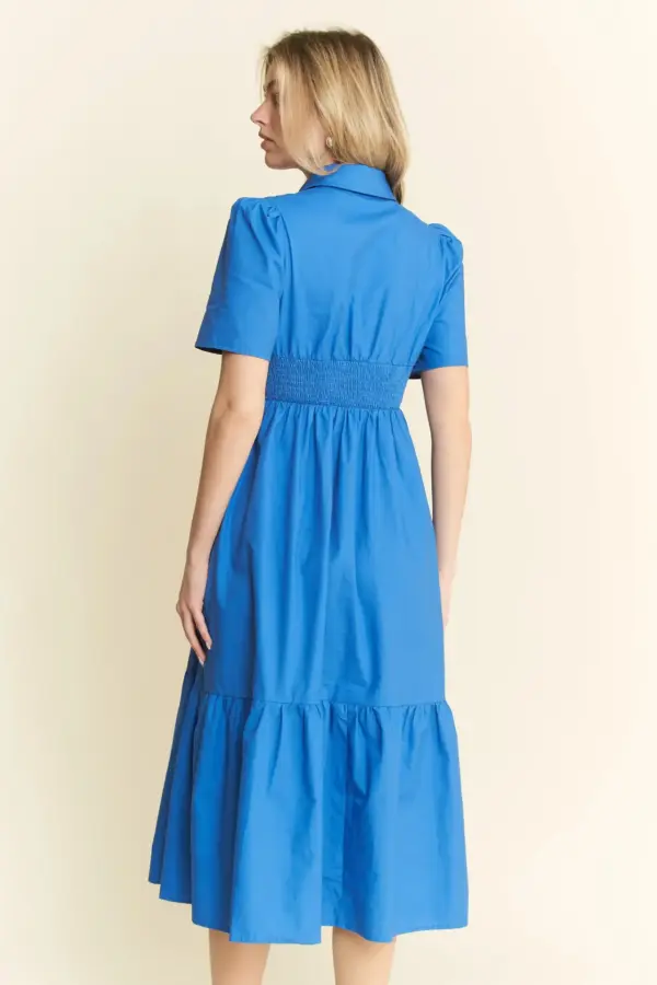 Jade By Jane Short Sleeve Button Down Midi Dress - Image 4