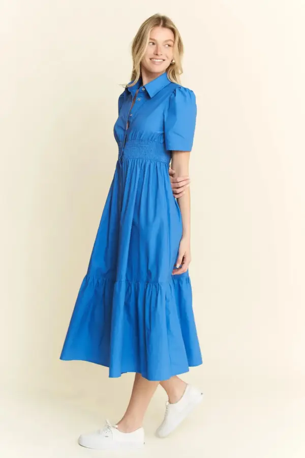 Jade By Jane Short Sleeve Button Down Midi Dress - Image 8