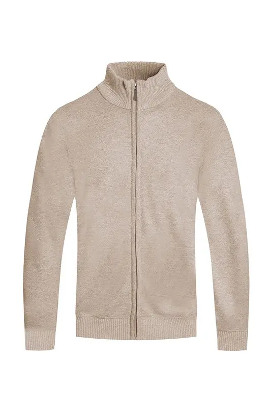 Weiv Mens Solid Full Zip Sweater - Image 2