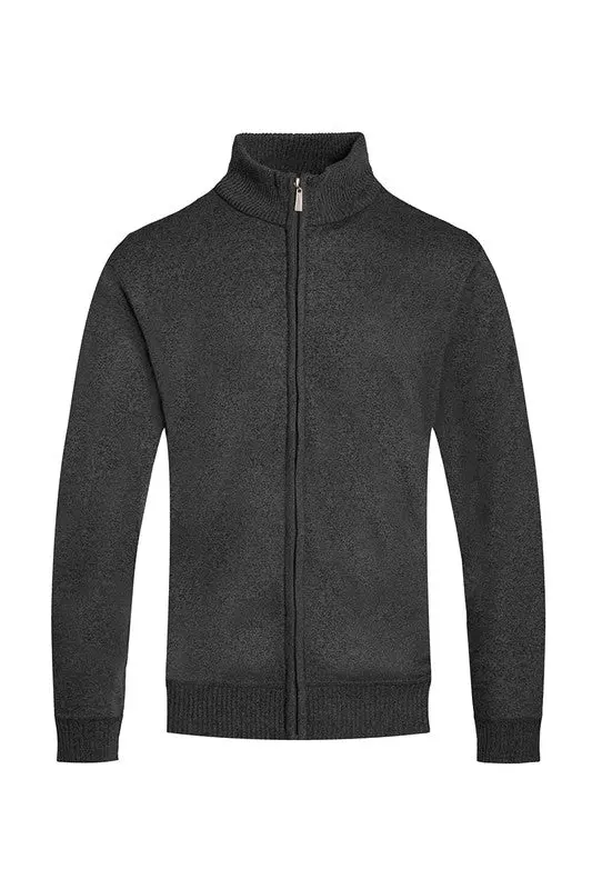 Weiv Mens Solid Full Zip Sweater - Image 5
