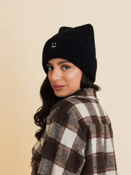 Chill Vibes Soft Ribbed Squared Face Beanie