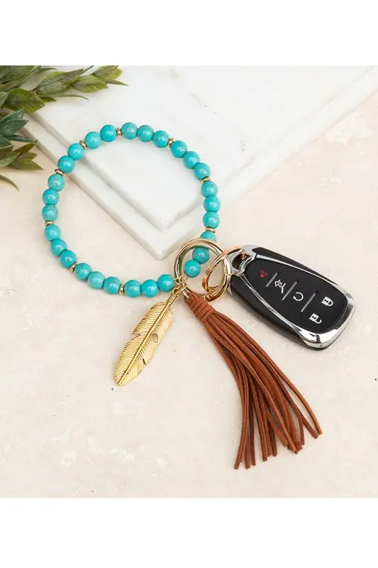Boho Stone Key Ring Bracelet - Image 2