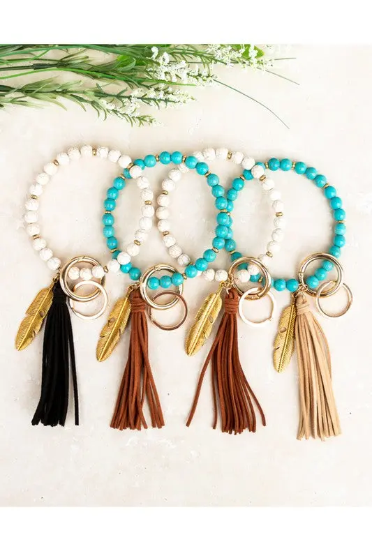Boho Stone Key Ring Bracelet - Image 10