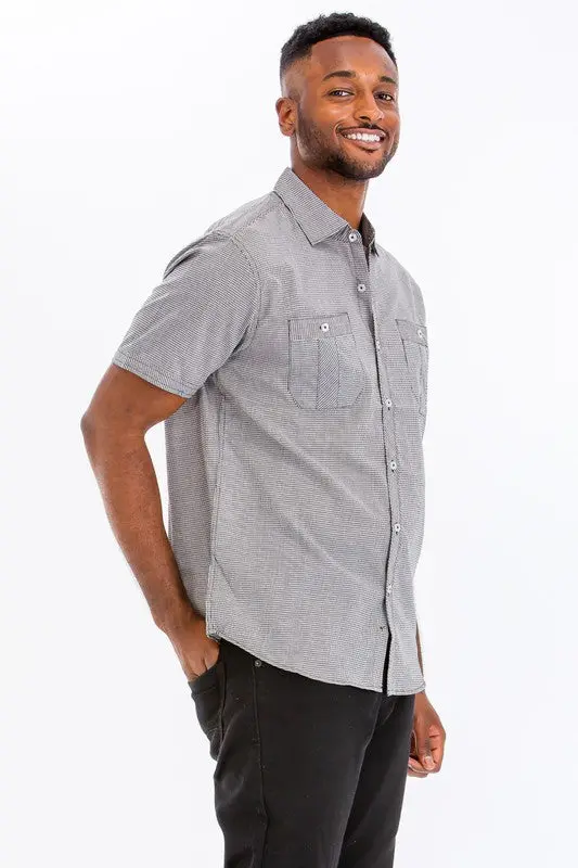 Mens Short Sleeve Button Down Shirt - Image 2