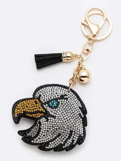 Rhinestone Eagle Pillow Key Chain