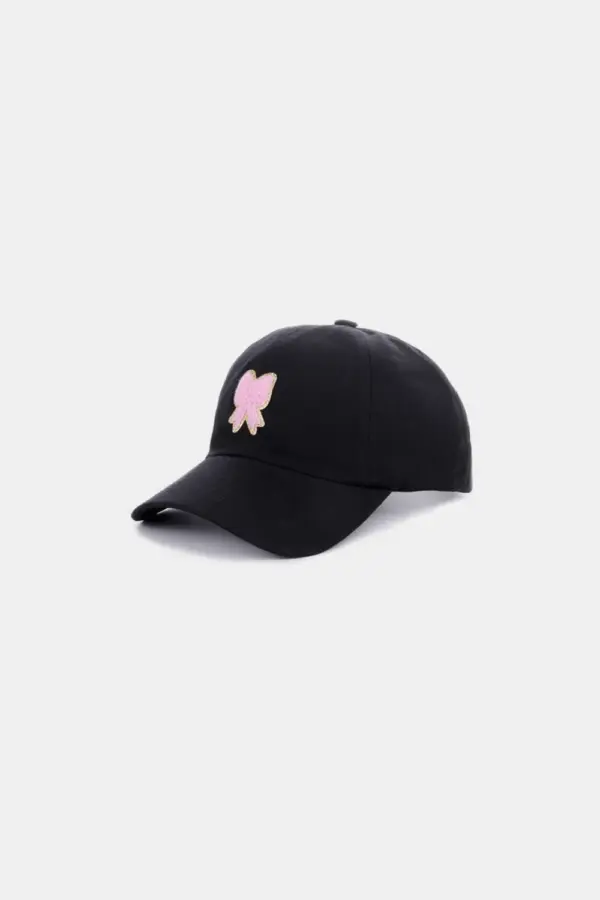 Zenana Ribbon Bow Chenille Patch Baseball Cap - Image 3